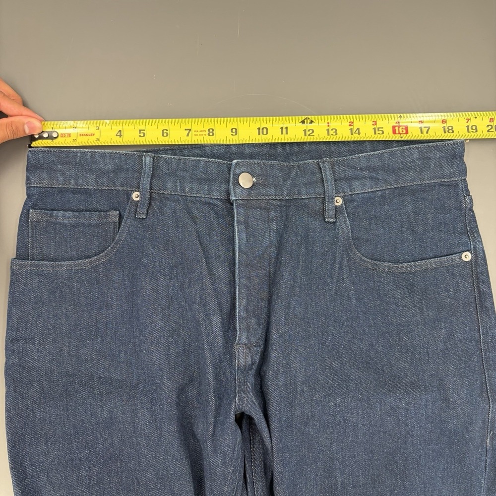 Candiani Denim Selvedge 5 Pocket Sample Jeans Size 37x32 Blue Button Fly Slim - Picture 9 of 12